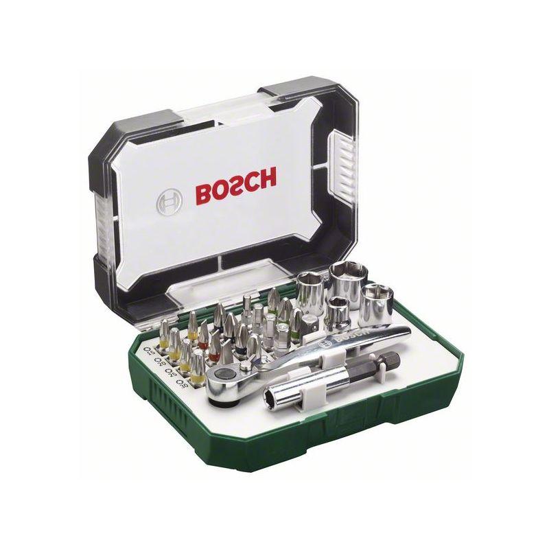 Bosch 26dílná sada šroubovacích barevných bitů a ráčen 2607017322