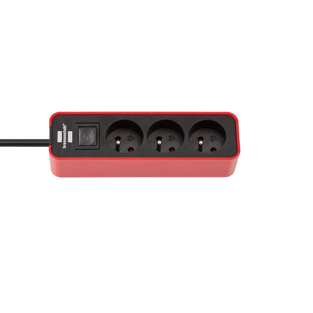 Brennenstuhl Ecolor zásuvková lišta černá/červená 3 vstupy 1,5m H05VV-F 3G1,0 * FR * 1153231070