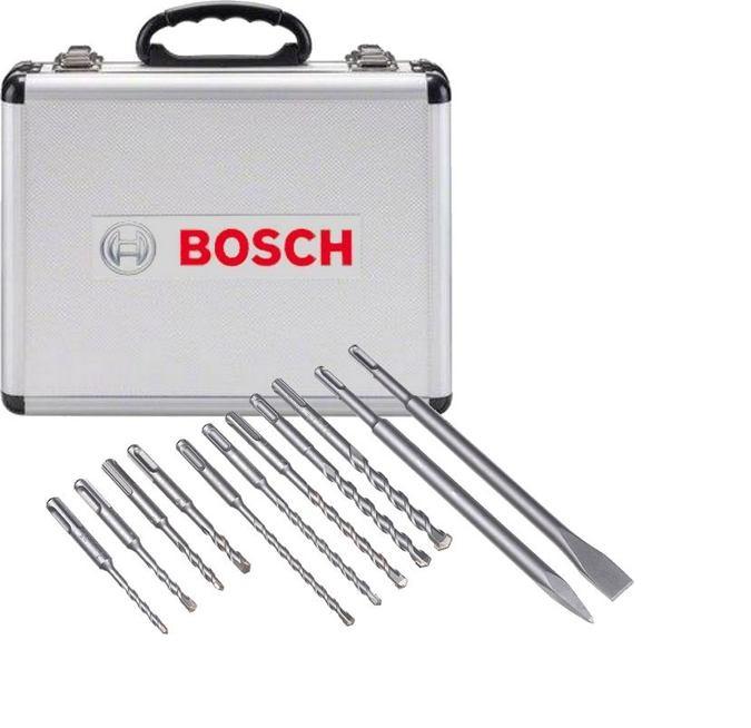 Bosch 11-dílná sada vrtáků a sekáčů SDS-plus-1 v hliníkovém pouzdře