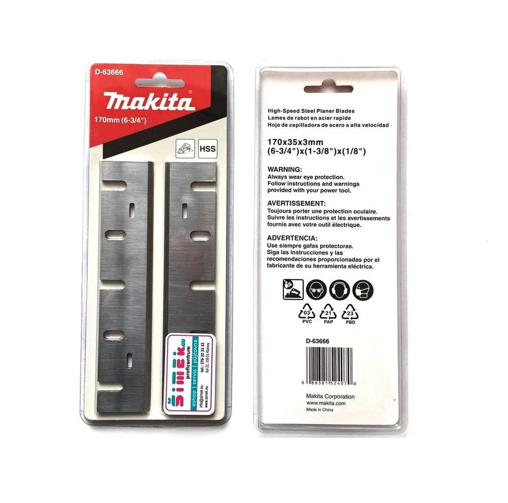 Makita D-63666 hoblovací nůž pro Makita 1806b 170mm - sada 2ks blister