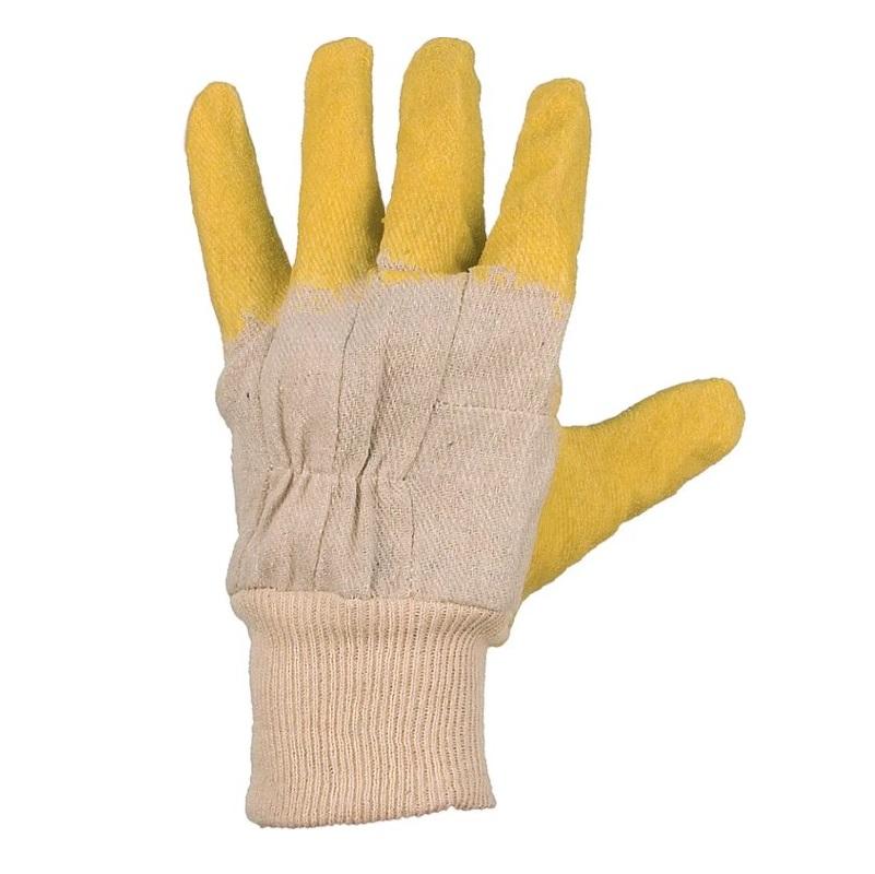 Cxs žluté pracovní rukavice máčené v latexu, vel. 10 17406