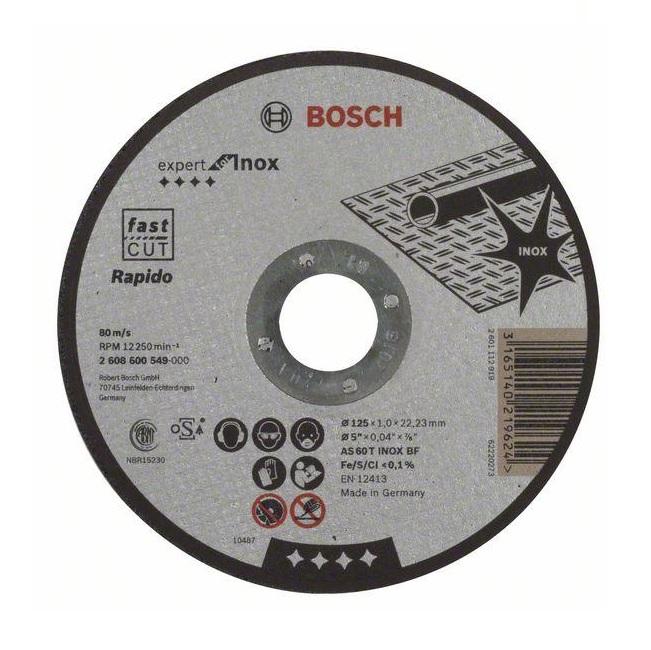 Bosch řezný kotouč Expert for Inox Rapido 125 x 1 x 22,23 mm 2608600549