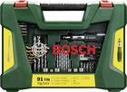 Bosch 91dílná sada vrtáků a bitů V-Line TiN s ráčnovým šroubovákem a teleskopickým magnetem