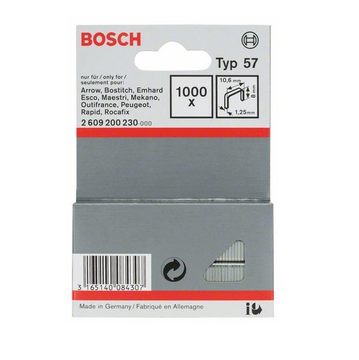 Bosch sponky do sponkovačky z plochého drátu, typ 57 - 10,6 x 1,25 x 8 mm 2609200230