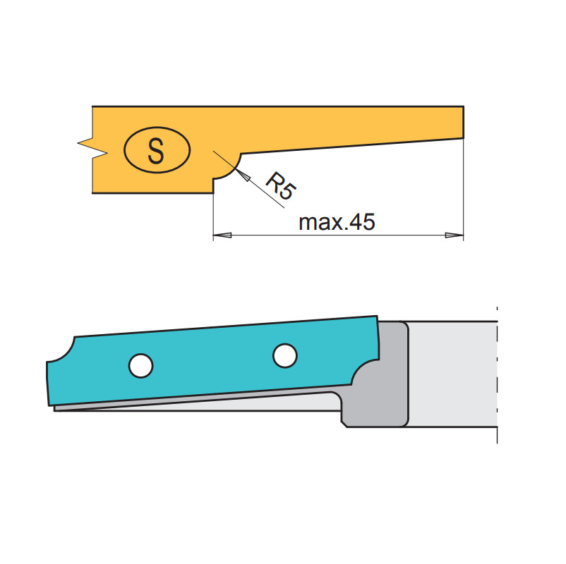 Rh+ nůž spodní profilový S VP-45 HW 52145005