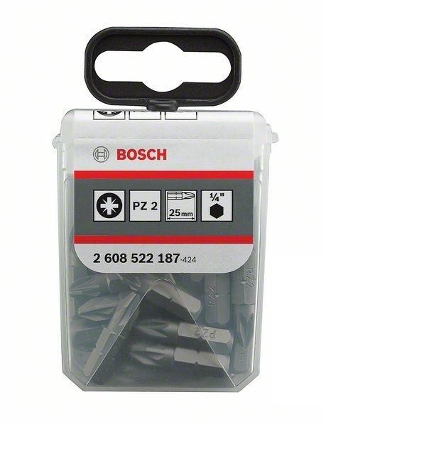 Bosch Šroubovací bit Extra-Hart PZ 2, 25 mm 25 ks v sadě Tic Tac box