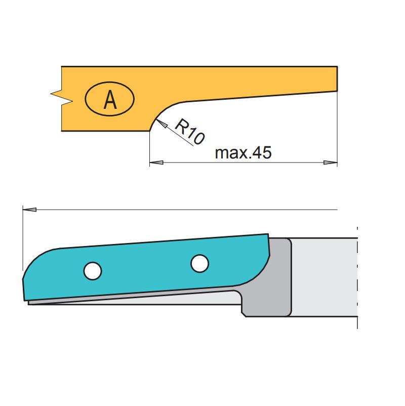 Rh+ nůž spodní profilový A VP-45 HW 52145001